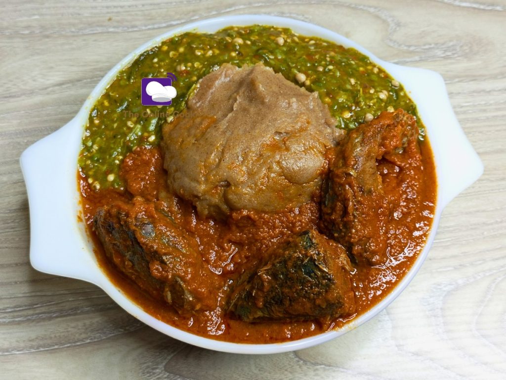 wheat flour swallow with Nigerian soup