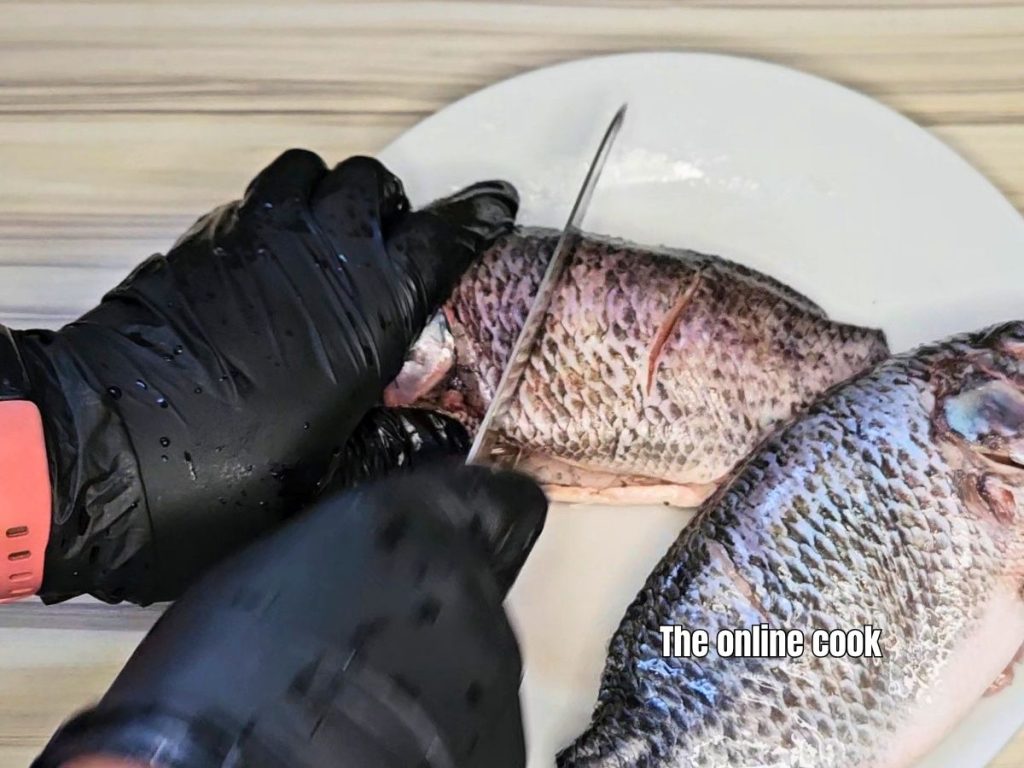 tilapia fish cut for even seasoning